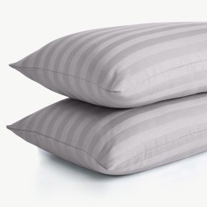 Silver Stripe Pillowcase – Standard Size 75 x 50 cm | Soft, Smooth & Durable